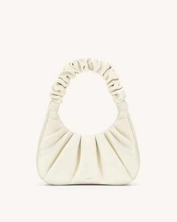 Gabbi Geraffte Hobo-Tasche - Weiß