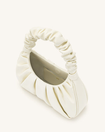 Gabbi Geraffte Hobo-Tasche - Weiß