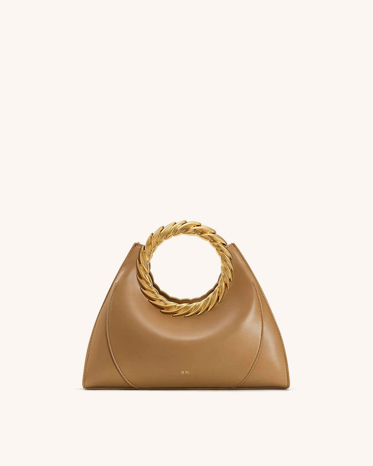 Amiya Skulpturale Tasche mit Blattgriff - Braun