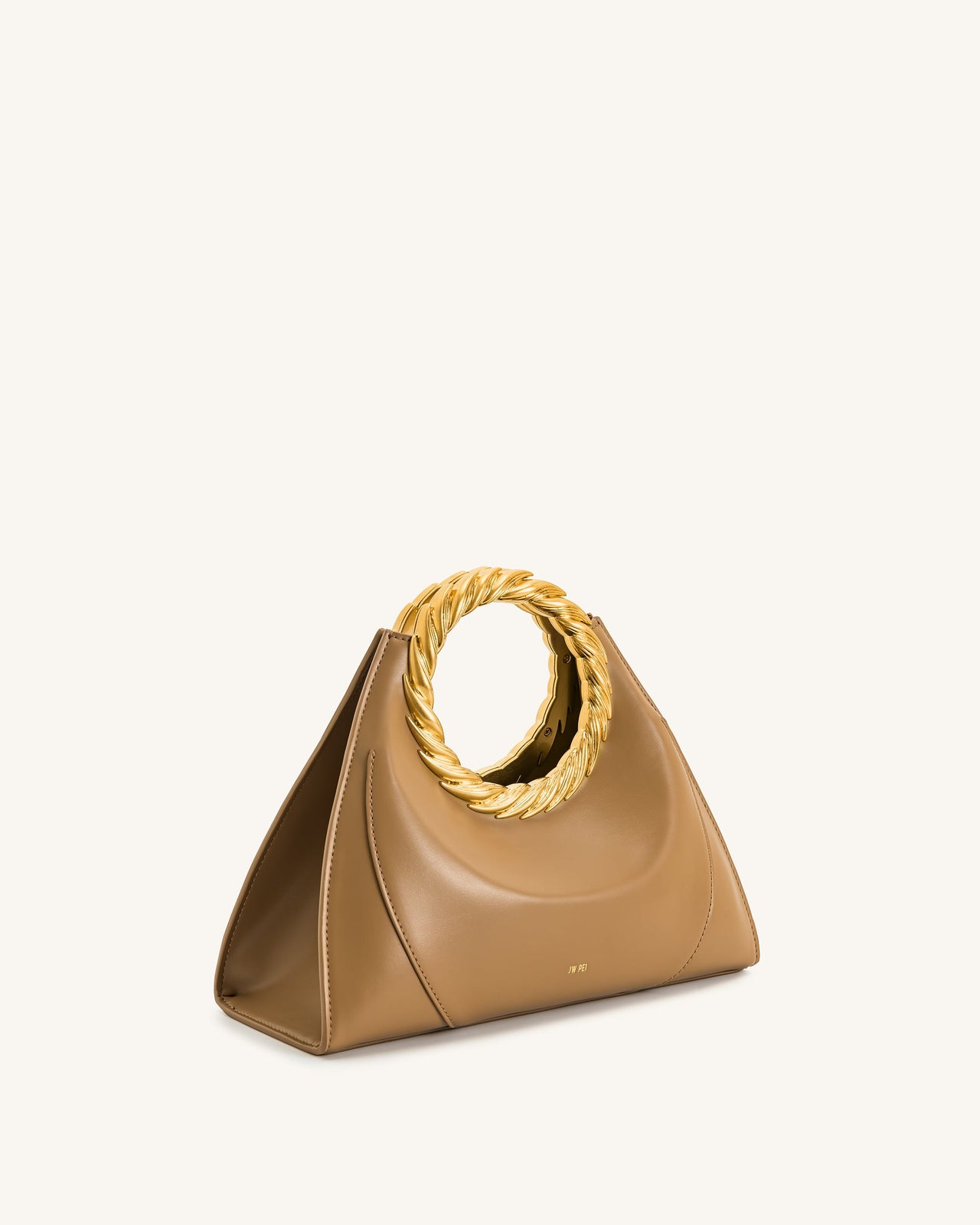 Amiya Skulpturale Tasche mit Blattgriff - Braun