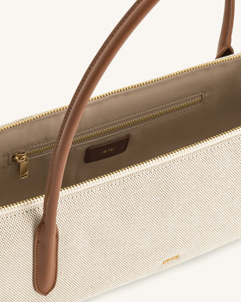 Nova Schultertasche - Braunes Canvas