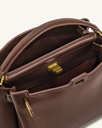 Carmen Handtasche mit Henkel – Rotbraun
