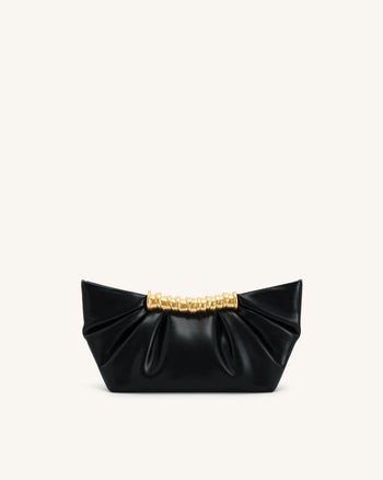 Leia Falten-Clutch - Schwarz