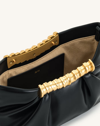 Leia Falten-Clutch - Schwarz