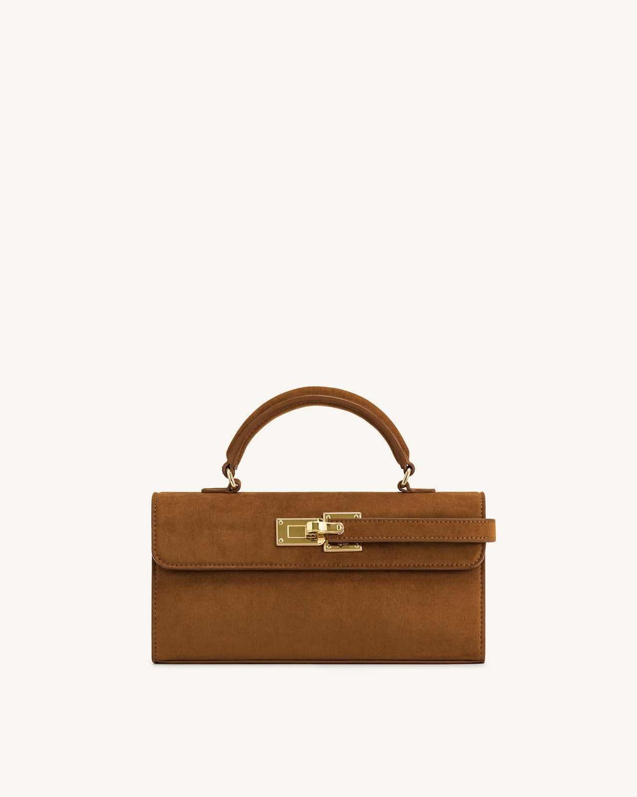 Keyla Handtasche aus Kunstveloursleder mit Griff – Braun