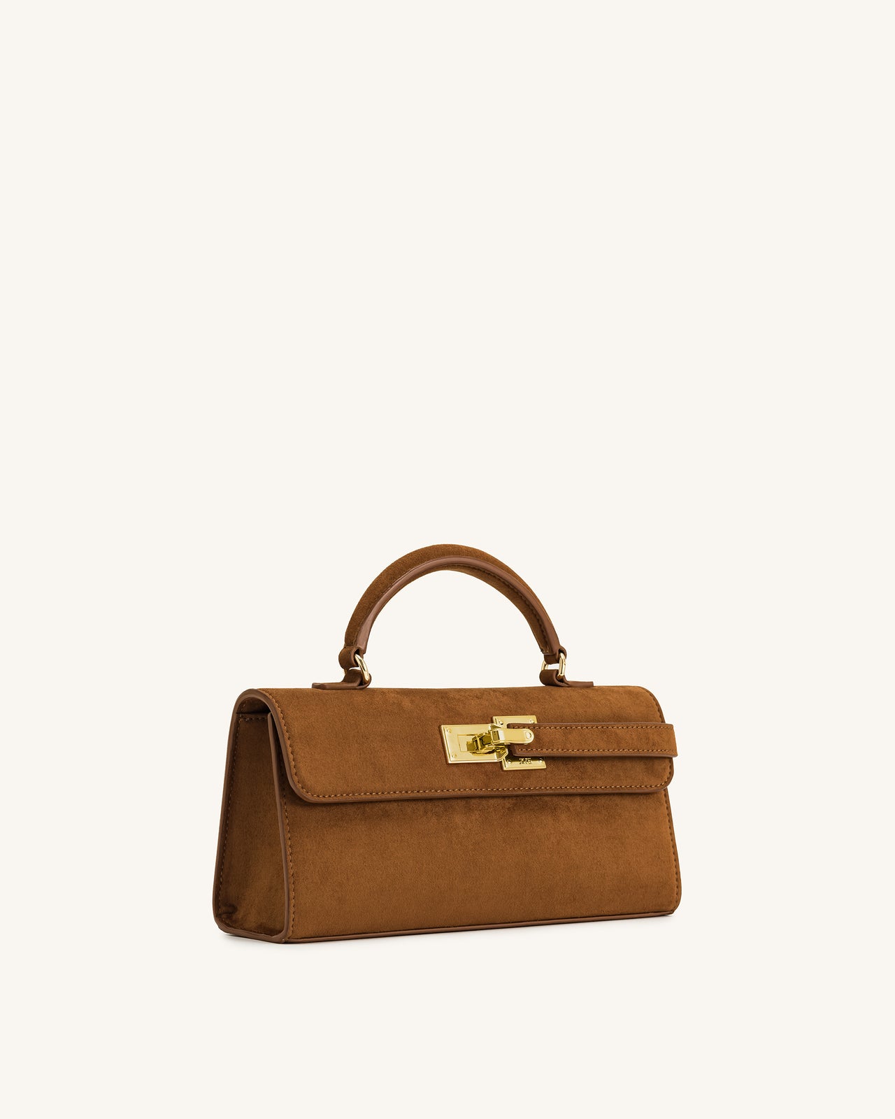 Keyla Handtasche aus Kunstveloursleder mit Griff – Braun