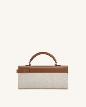 Keyla Handtasche mit Henkel – Braunes Canvas
