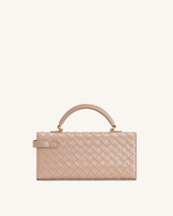 Keyla Handtasche mit gewebter Struktur und Henkel – Rosa