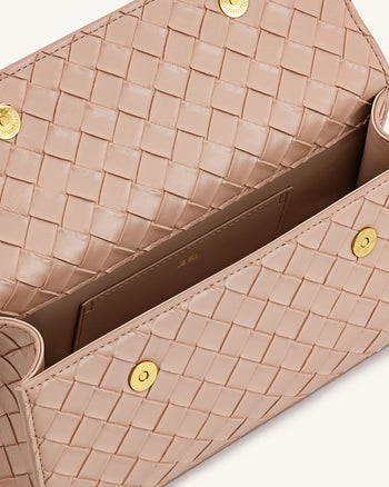 Keyla Handtasche mit gewebter Struktur und Henkel – Rosa