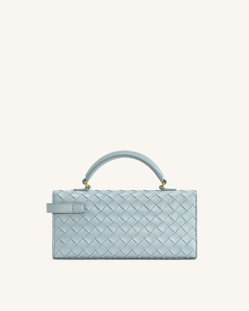 Keyla Handtasche mit gewebter Struktur und Henkel – Blau