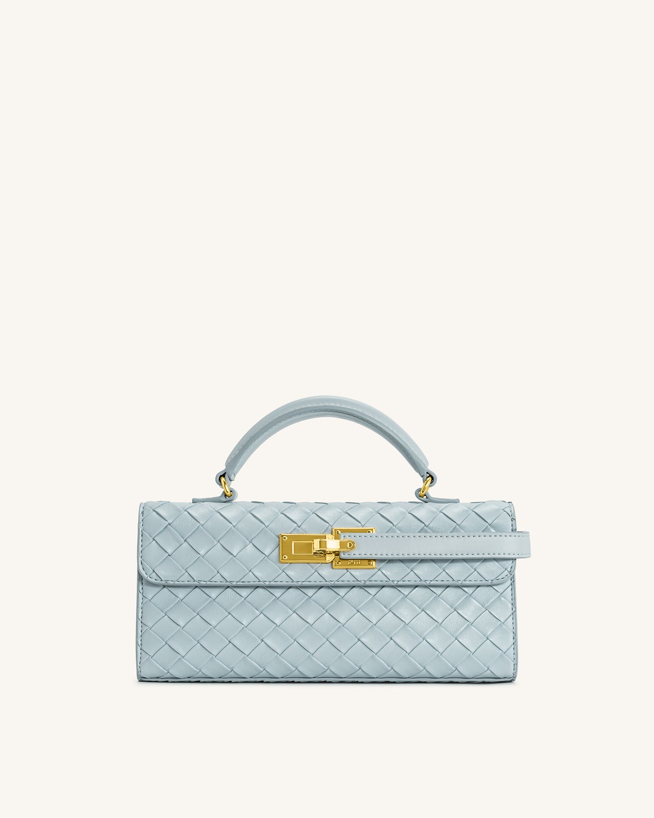 Keyla Handtasche mit gewebter Struktur und Henkel – Blau