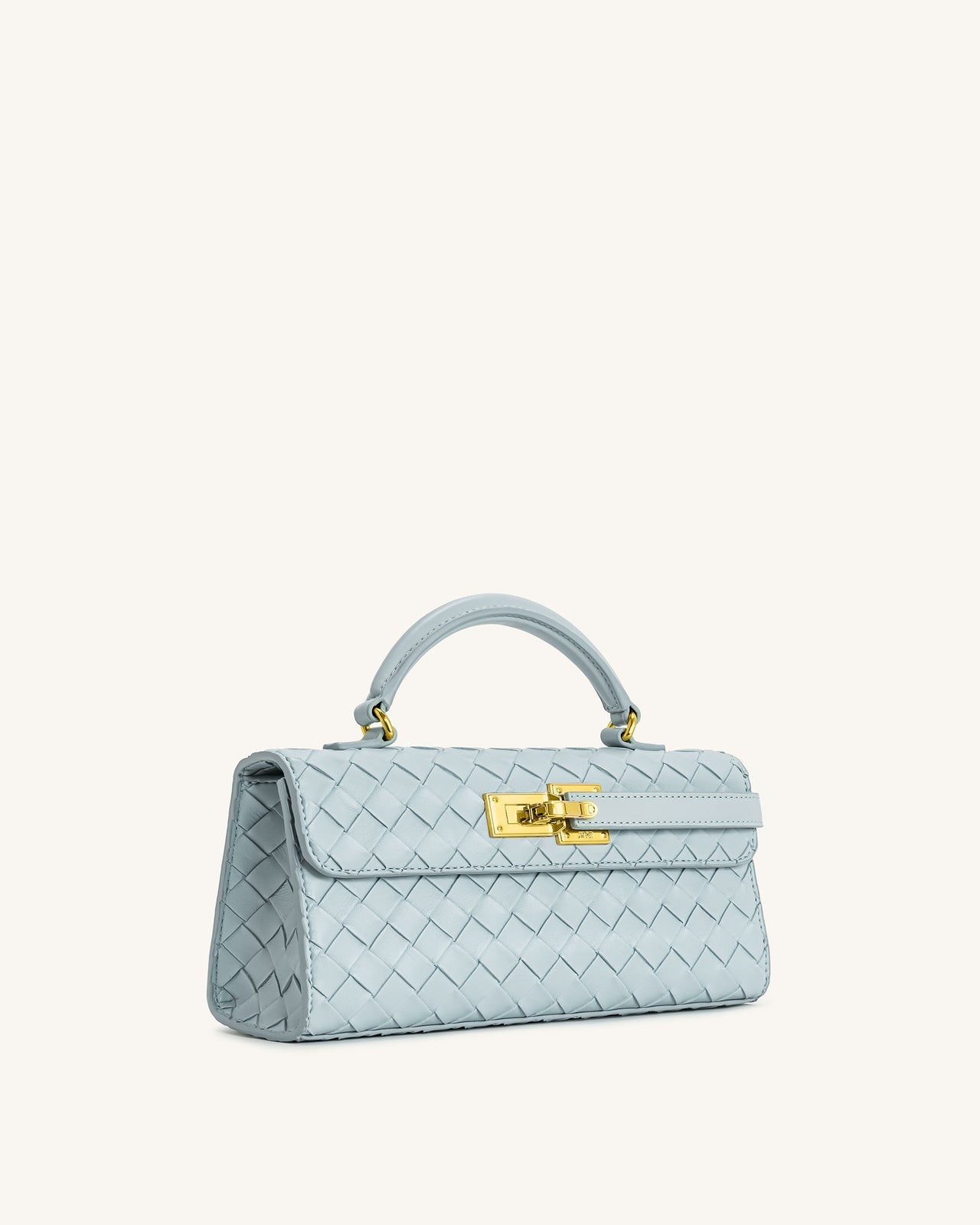 Keyla Handtasche mit gewebter Struktur und Henkel – Blau