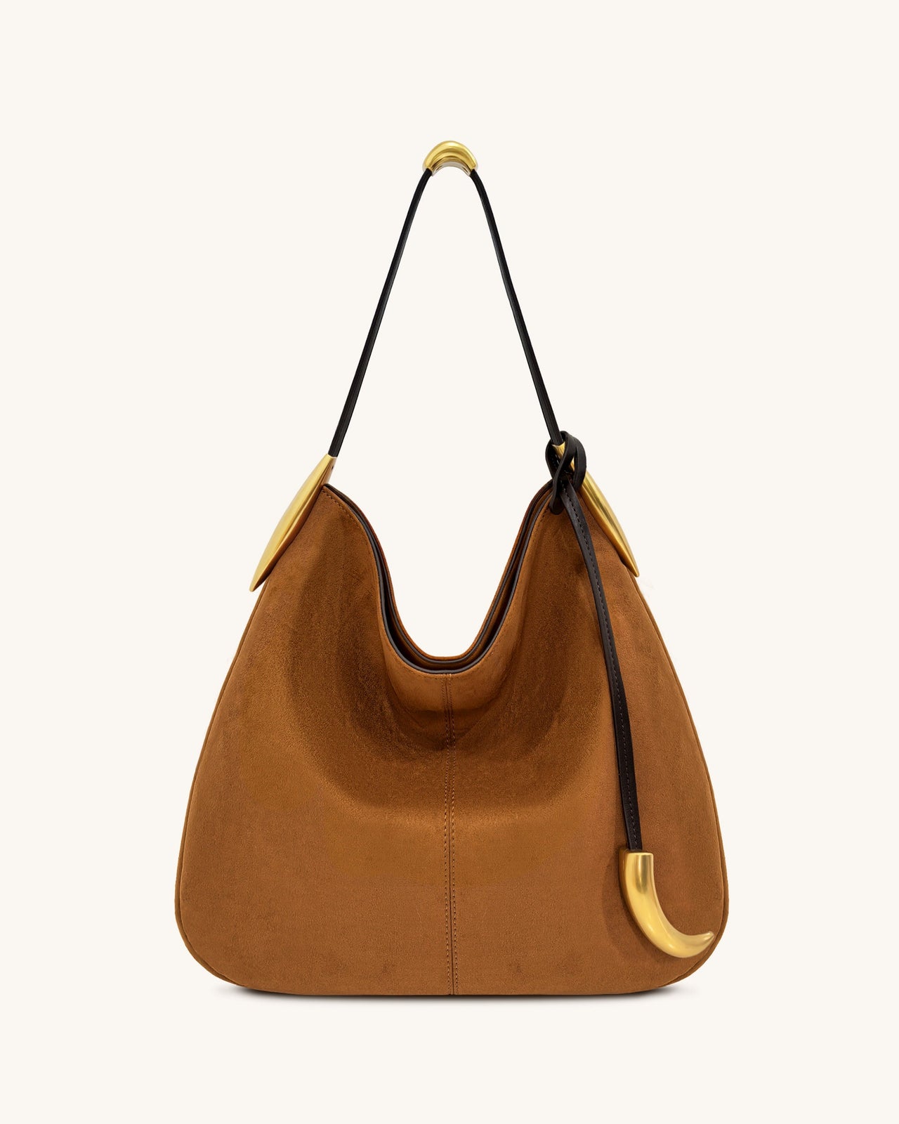 Nina Hobo-Tasche mit Metallanhänger – Braun