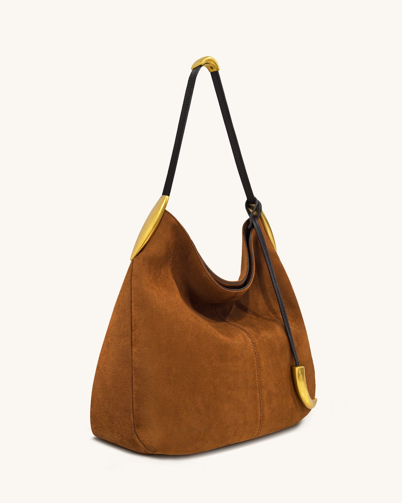 Nina Hobo-Tasche mit Metallanhänger – Braun