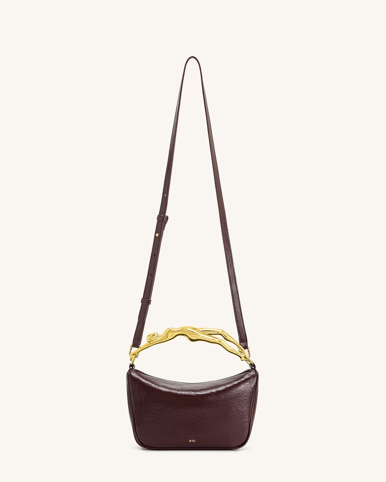 Jenny Handtasche mit Griff in Menschform – Dunkles Burgunderrot