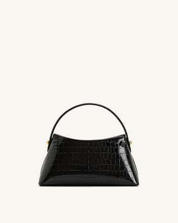 Talia Henkeltasche – Schwarzes Kroko-Design