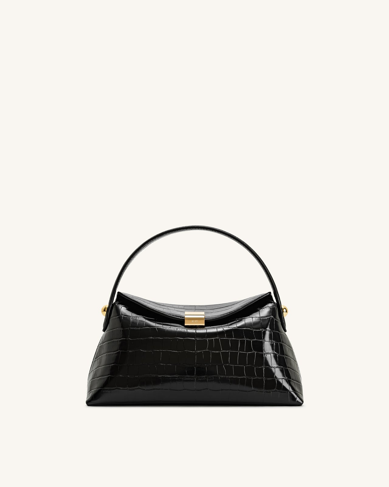 Talia Henkeltasche – Schwarzes Kroko-Design