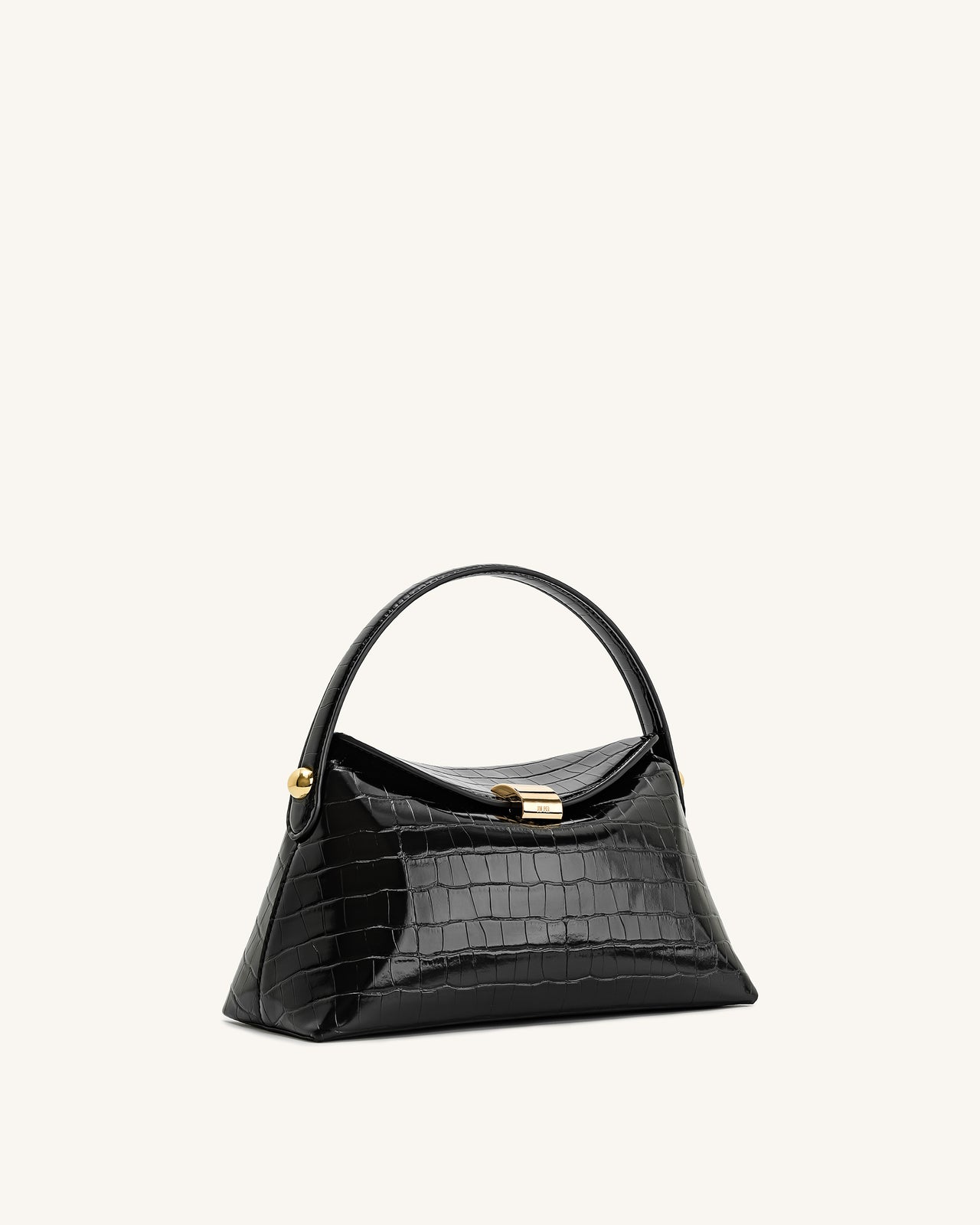 Talia Henkeltasche – Schwarzes Kroko-Design