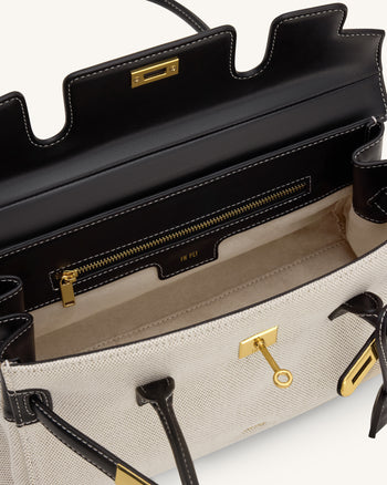 Yara Schultertasche – Schwarzer Canvas