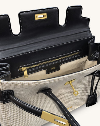 Yara Schultertasche – Schwarzer Canvas