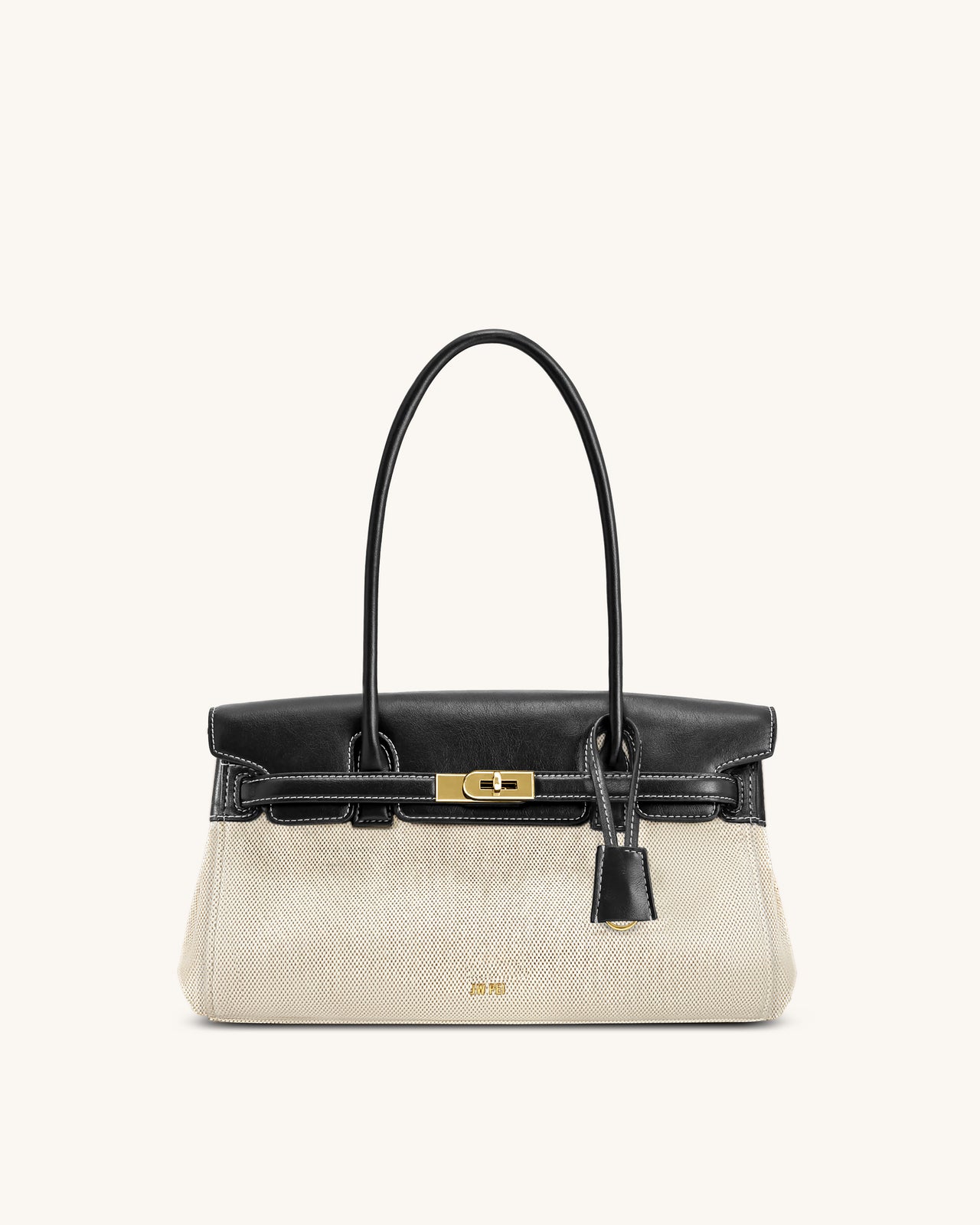 Yara Schultertasche – Schwarzer Canvas