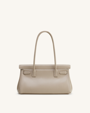Yara Schultertasche – Grau-Apricot