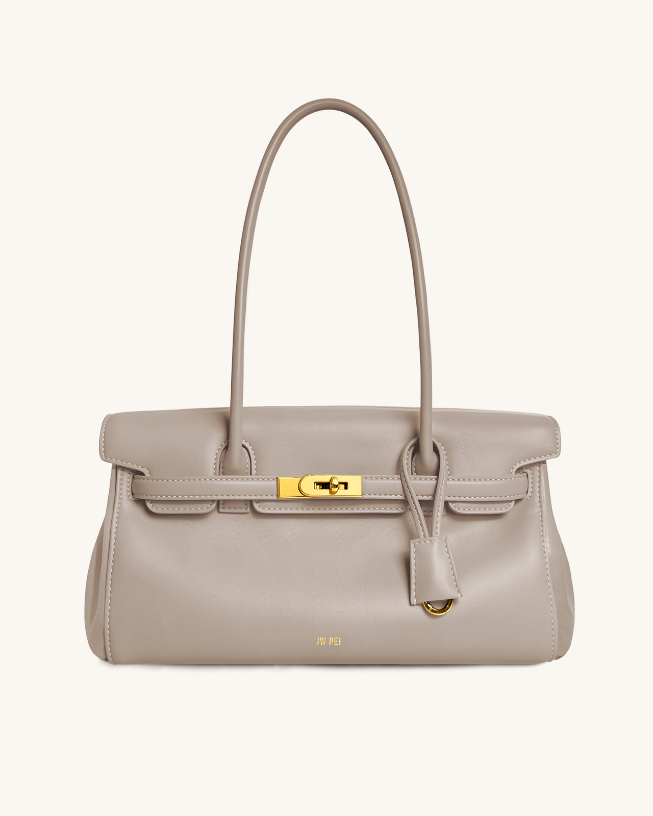 Yara Schultertasche – Grau-Apricot