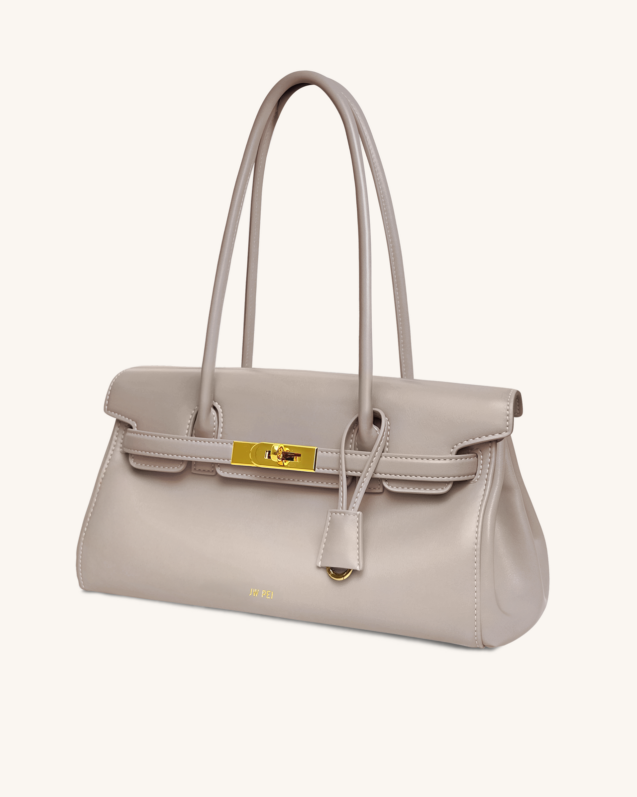 Yara Schultertasche – Grau-Apricot