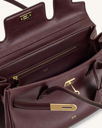 Yara Schultertasche – Dunkles Burgunderrot