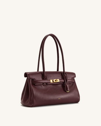 Yara Schultertasche – Dunkles Burgunderrot