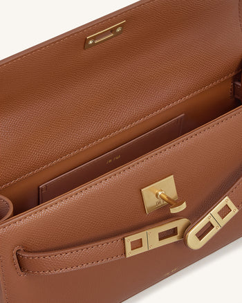 Noor Handtasche mit oberem Griff – Braun