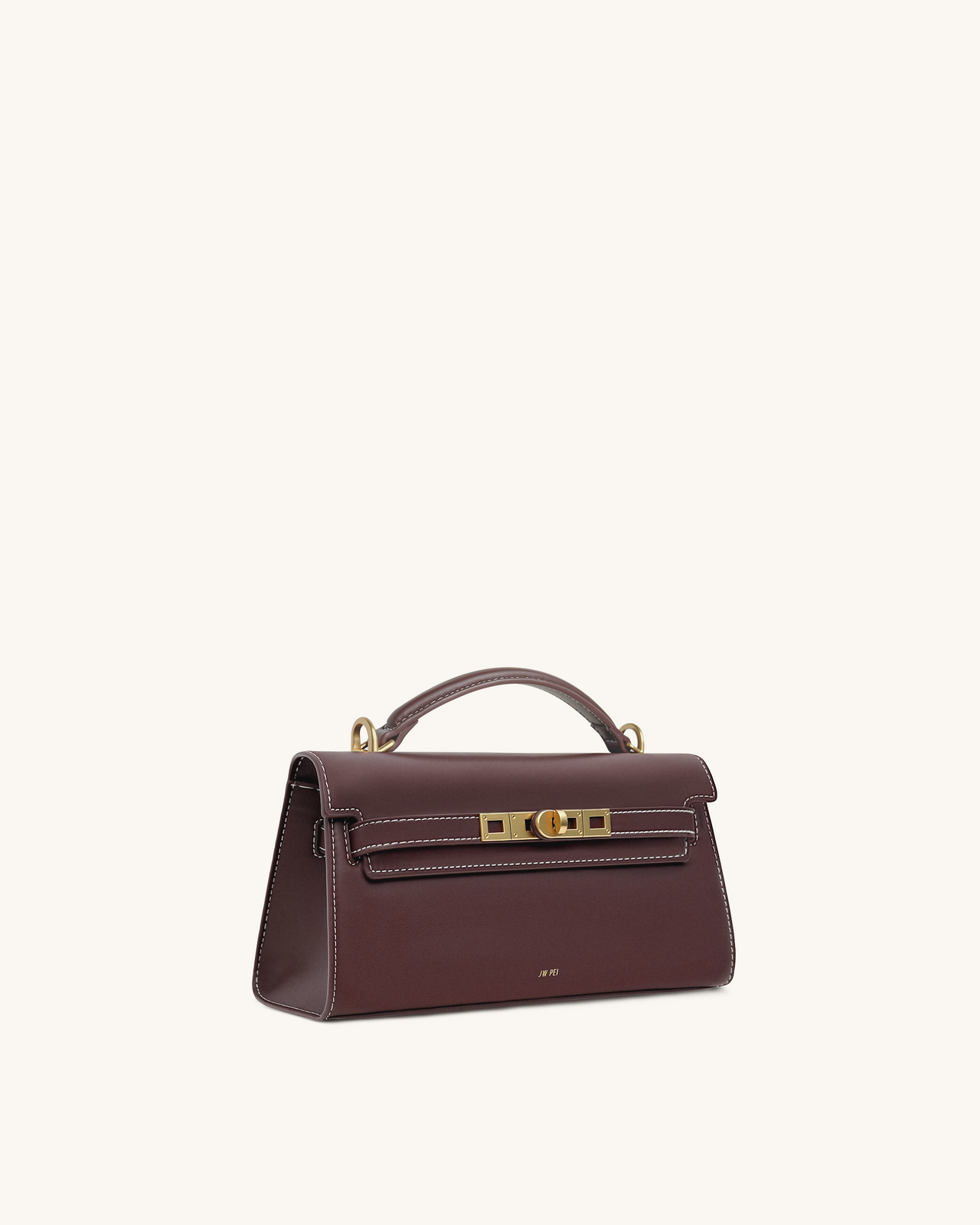 Noor Handtasche mit oberem Griff – Rötlich Braun