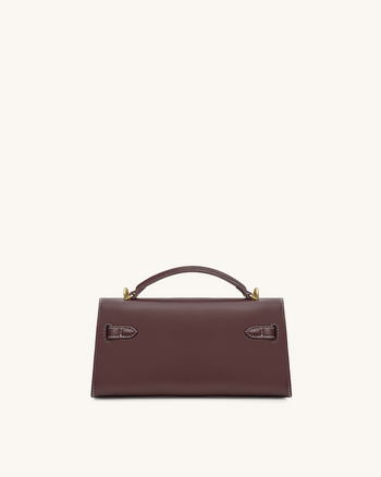 Noor Handtasche mit oberem Griff – Rötlich Braun