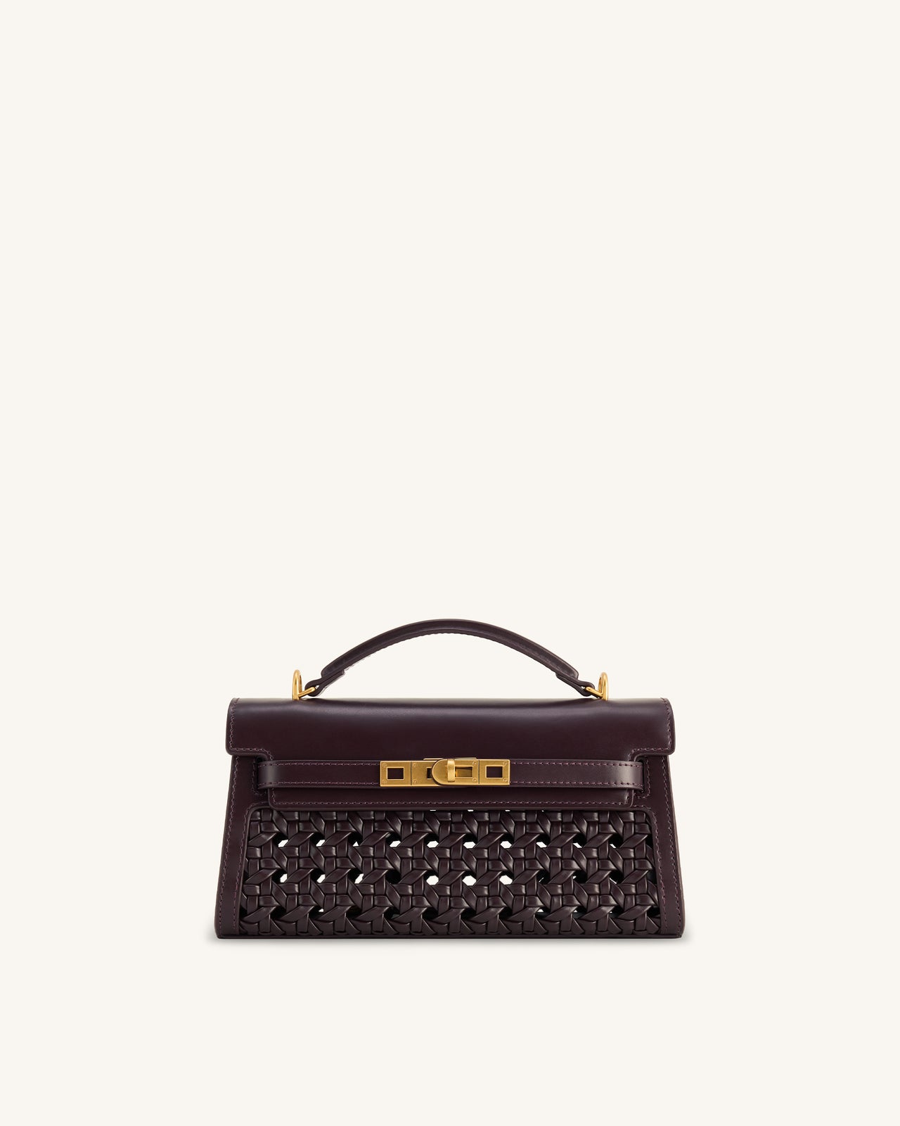 Noor Handtasche mit oberem Griff – Dunkelrot