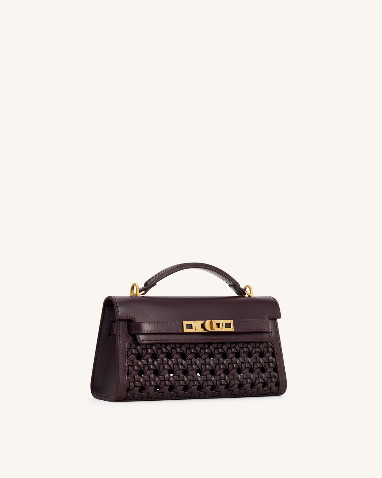 Noor Handtasche mit oberem Griff – Dunkelrot