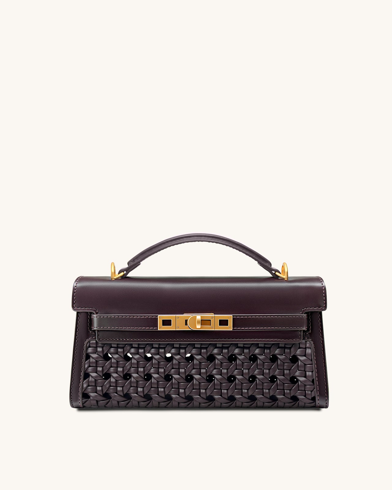 Noor Handtasche mit oberem Griff – Dunkelrot