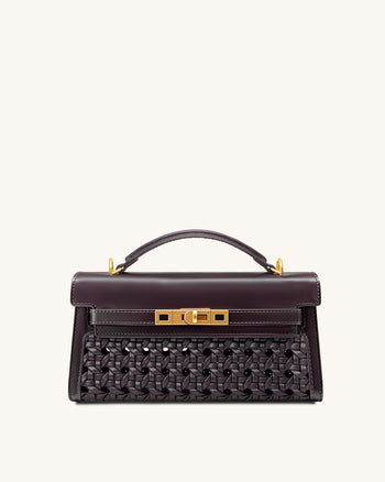 Noor Handtasche mit oberem Griff – Dunkelrot