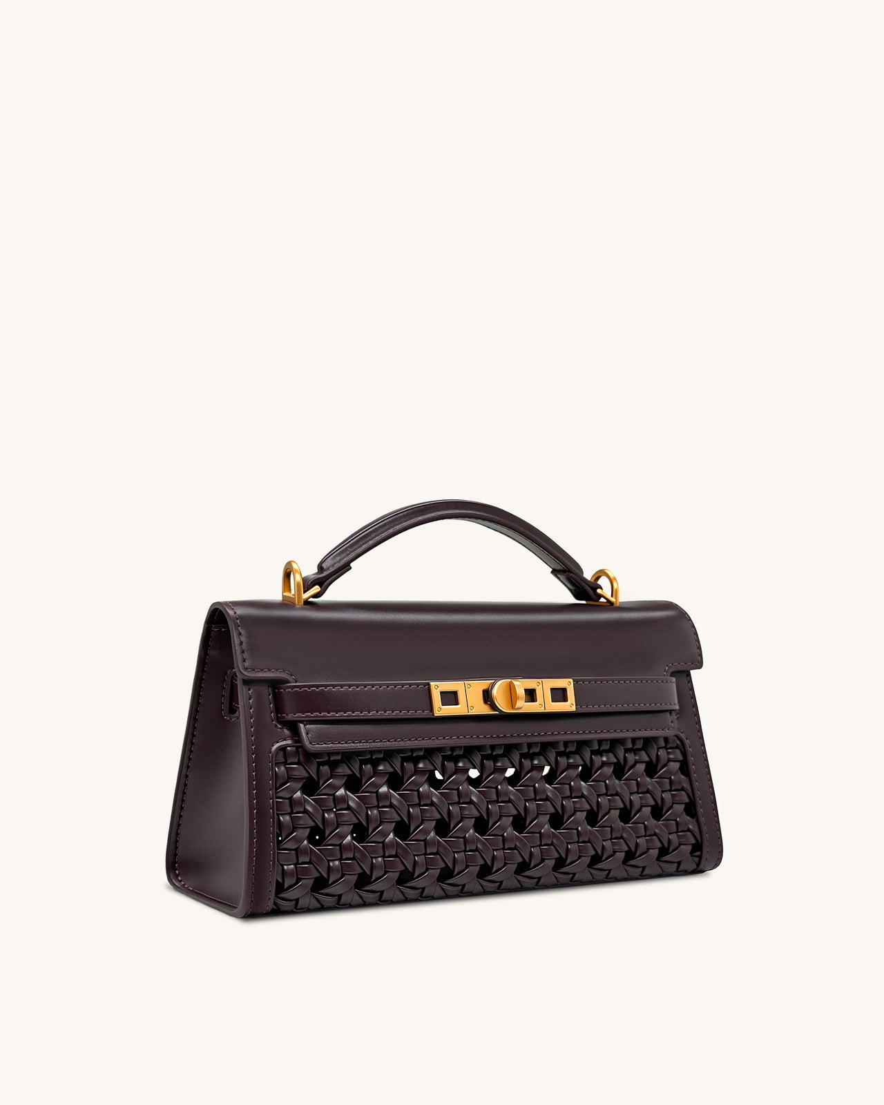 Noor Handtasche mit oberem Griff – Dunkelrot