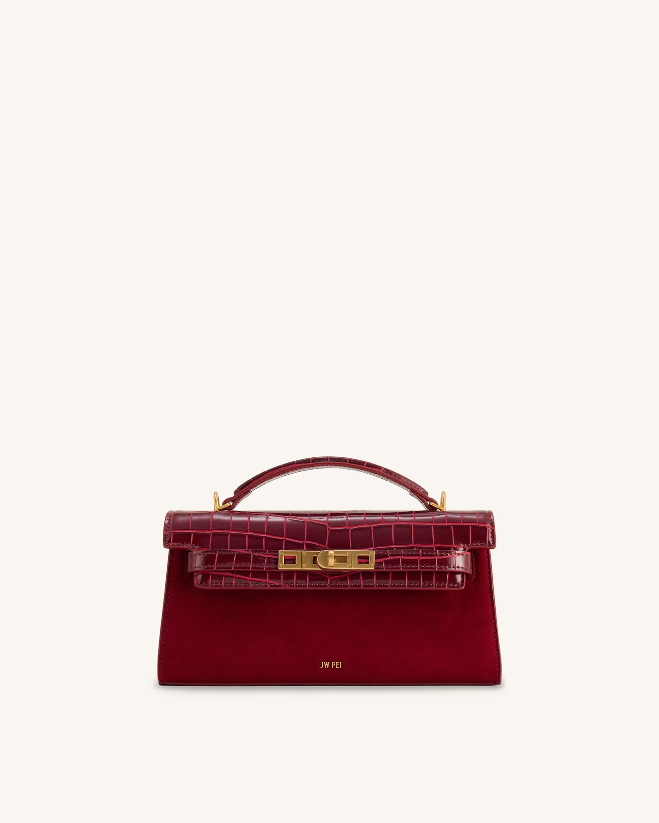 Noor Henkeltasche aus Kunstvelours – Rot