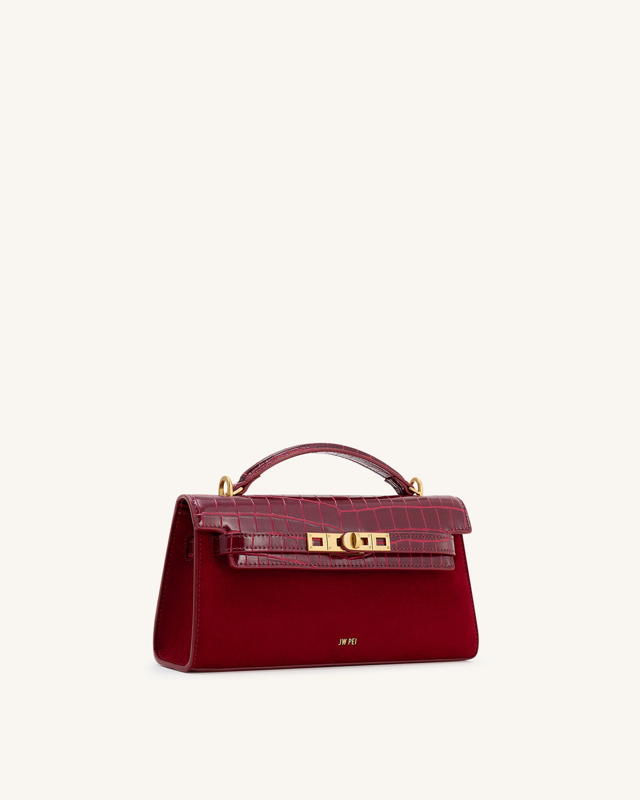 Noor Henkeltasche aus Kunstvelours – Rot