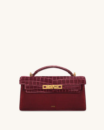 Noor Henkeltasche aus Kunstvelours – Rot