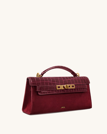 Noor Henkeltasche aus Kunstvelours – Rot
