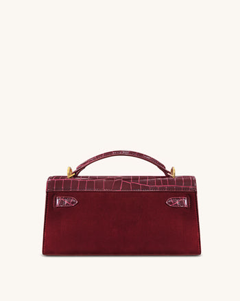 Noor Henkeltasche aus Kunstvelours – Rot
