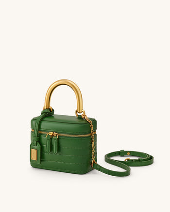 Evelyn Gesteppte Box-Henkeltasche - Grün