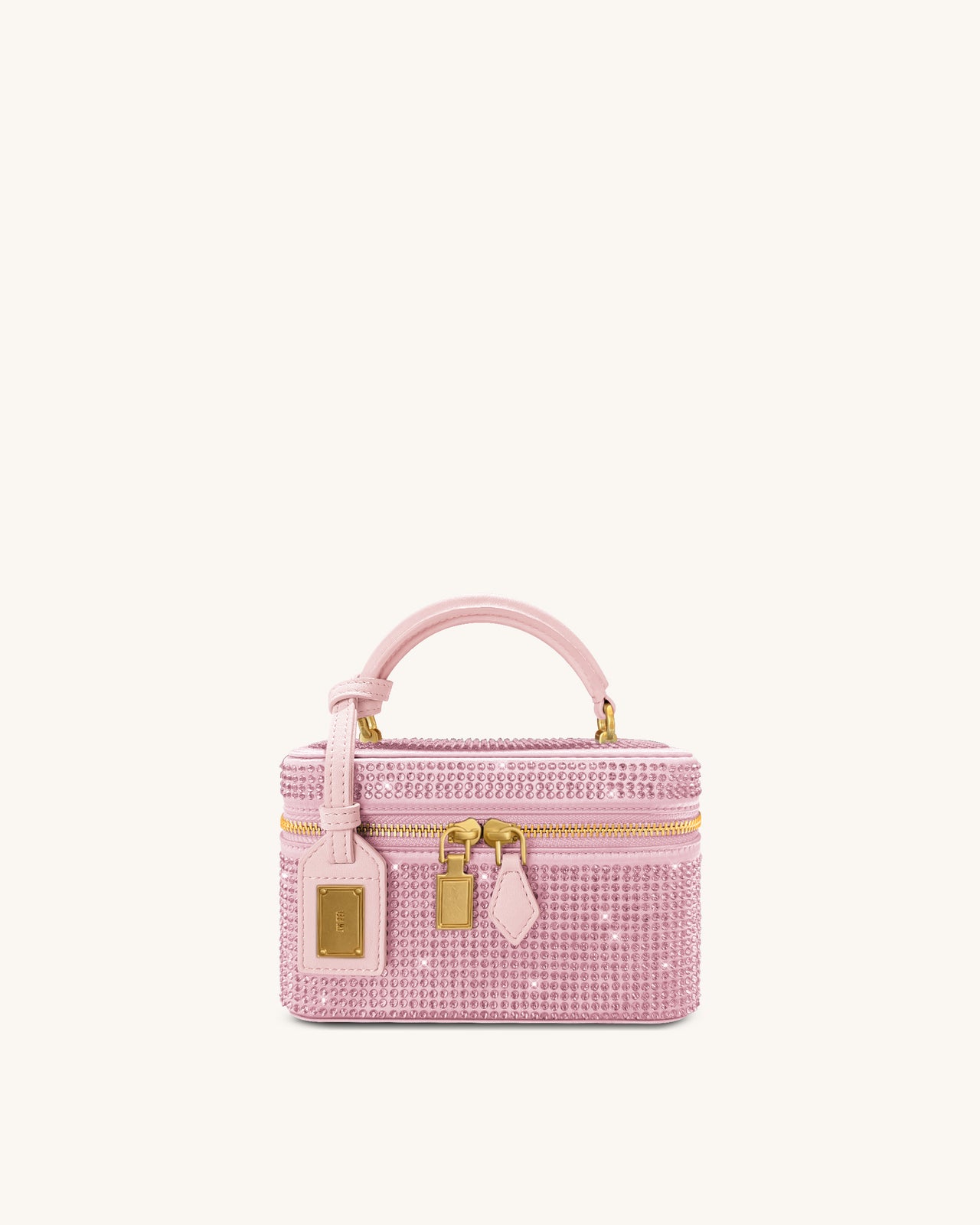 Cleo Künstliche Kristall Box Shape Top Handle Tasche - Rosa