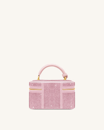 Cleo Künstliche Kristall Box Shape Top Handle Tasche - Rosa