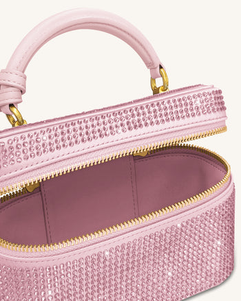 Cleo Künstliche Kristall Box Shape Top Handle Tasche - Rosa