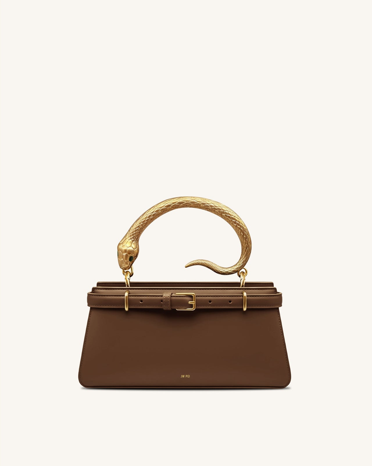 Elena Schlangenhenkel Henkeltasche - Dunkelbraun