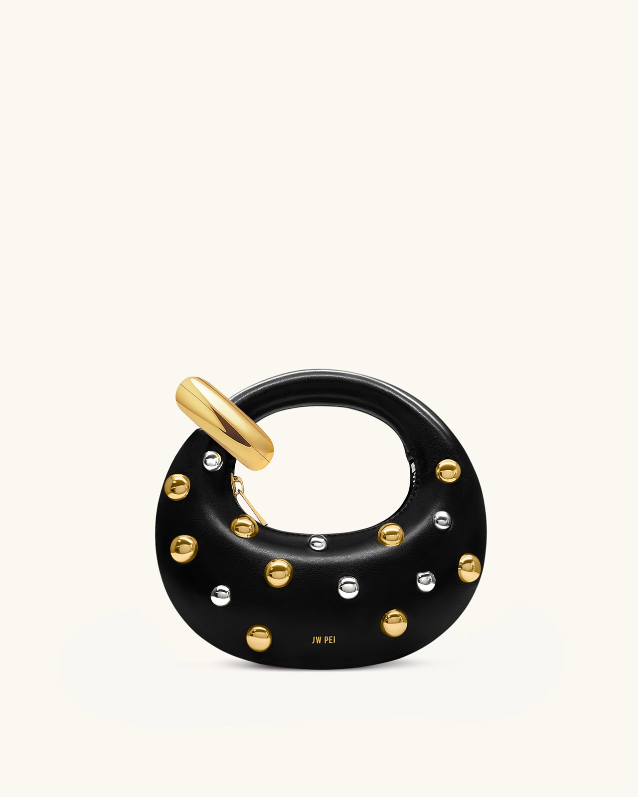 Abacus Mini Handtasche mit Henkel und Nieten - Schwarz