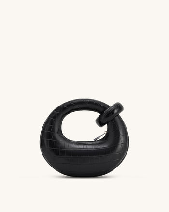 Abacus Mini Handtasche mit Henkel - Schwarz Kroko